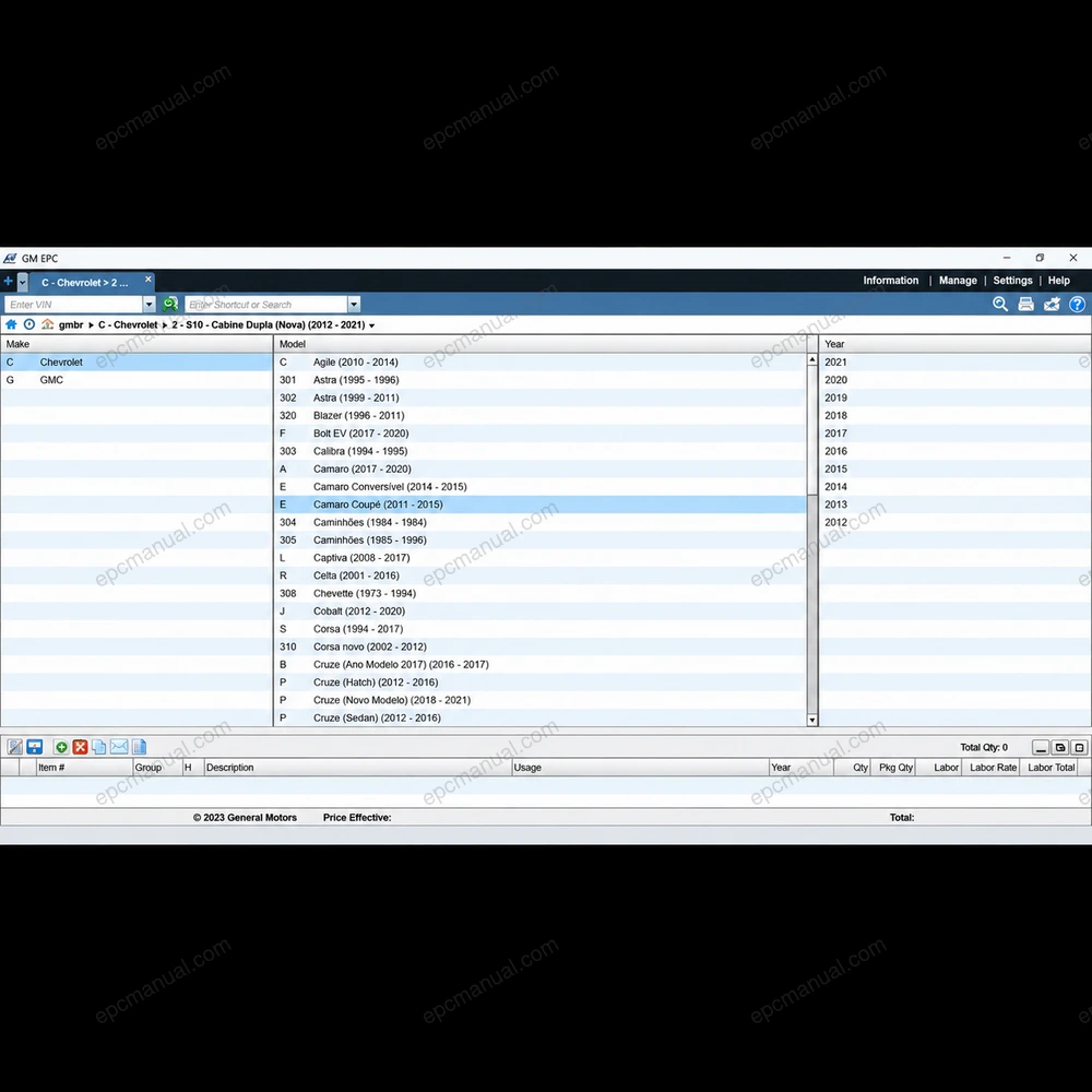 GENERAL MOTORS BRAZIL EPC 2020.10 screenshot 2