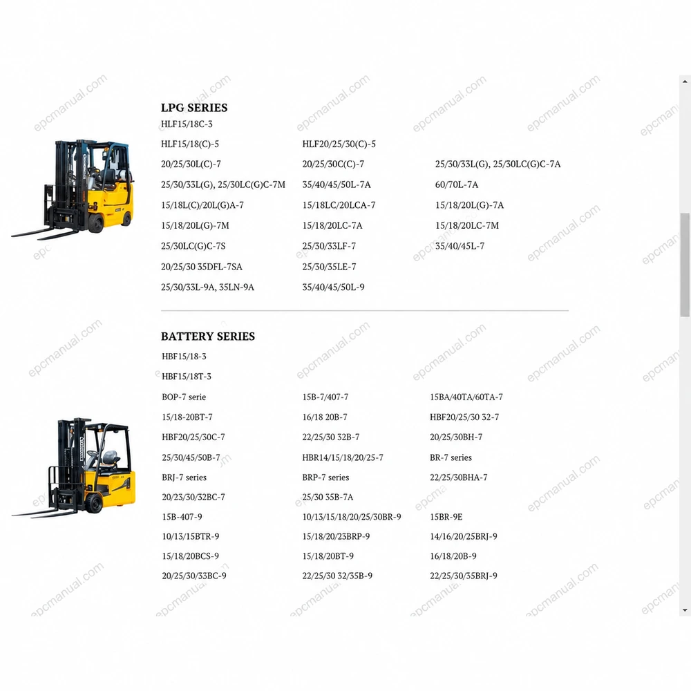 HYUNDAI FORKLIFT TRUCKS SERVICE MANUAL 2022.06 screenshot 2