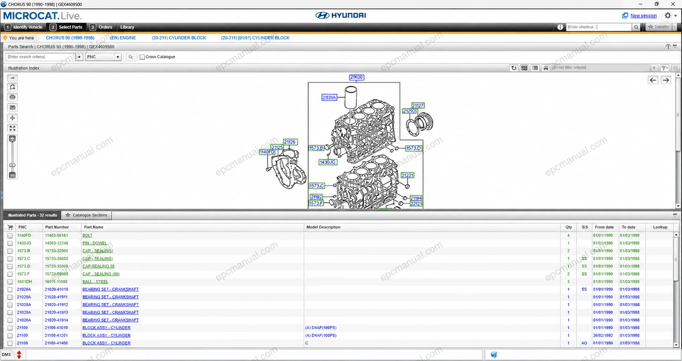 HYUNDAI SPARE MAP EPC 30 screenshot 11
