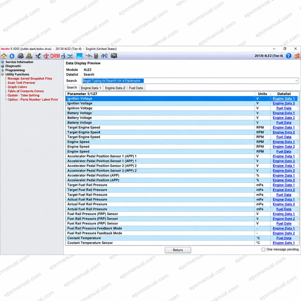 ISUZU E-IDSS DIAGNOSTIC SERVICE SYSTEM 2025.06 screenshot 3