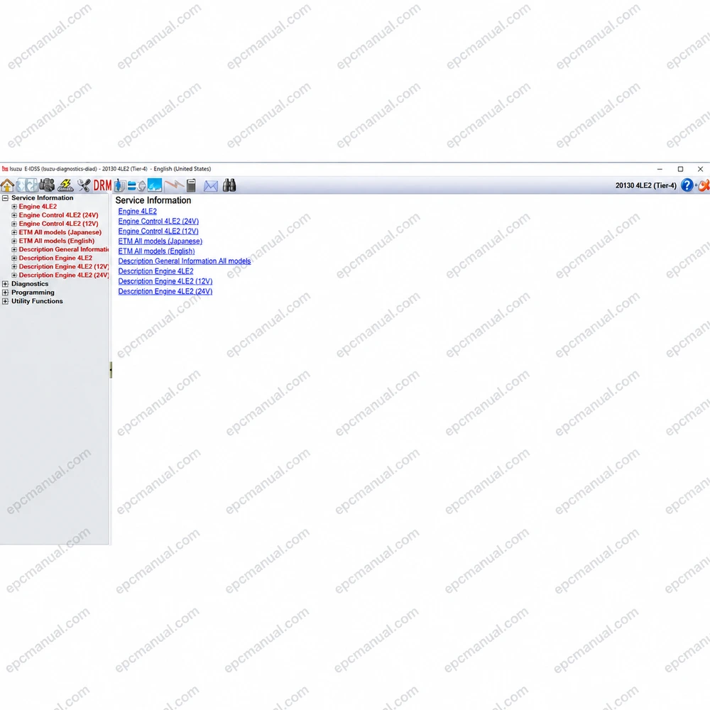 ISUZU E-IDSS DIAGNOSTIC SERVICE SYSTEM 2025.06 screenshot 9