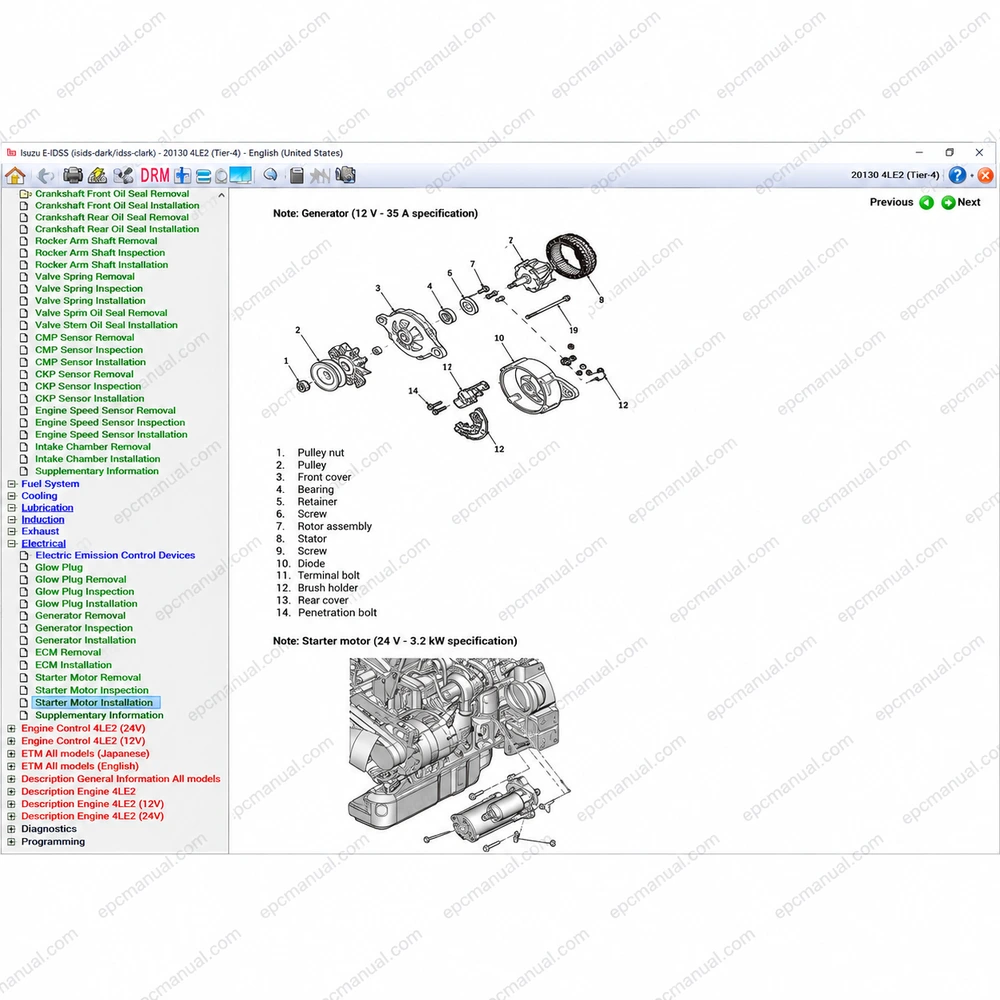 ISUZU E-IDSS DIAGNOSTIC SERVICE SYSTEM 2025.06 screenshot 11