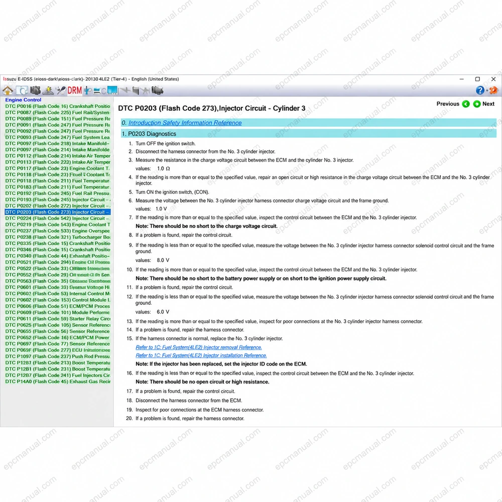ISUZU E-IDSS DIAGNOSTIC SERVICE SYSTEM 2025.06 screenshot 12