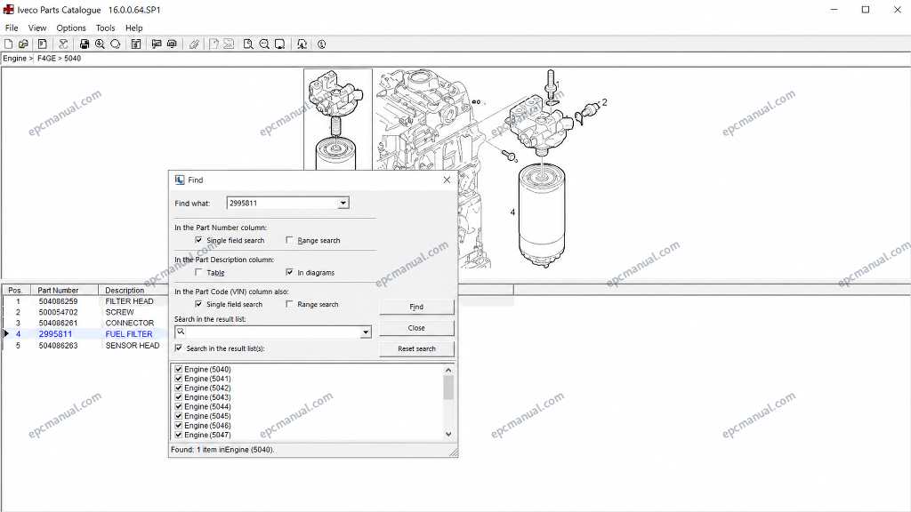 Iveco FPT Industrial engine EPC parts catalog - Image 7