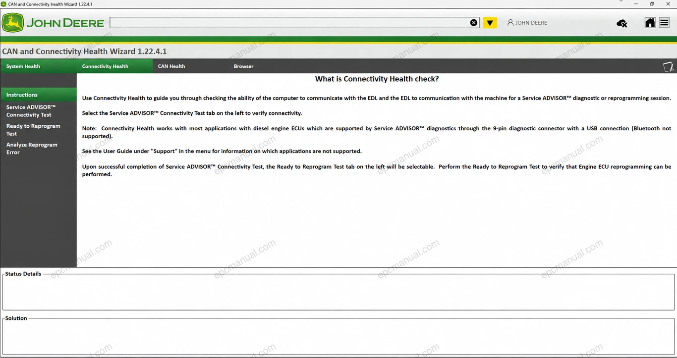 JOHN DEERE CAN AND CONNECTIVITY HEALTH WIZARD 12147 screenshot 8