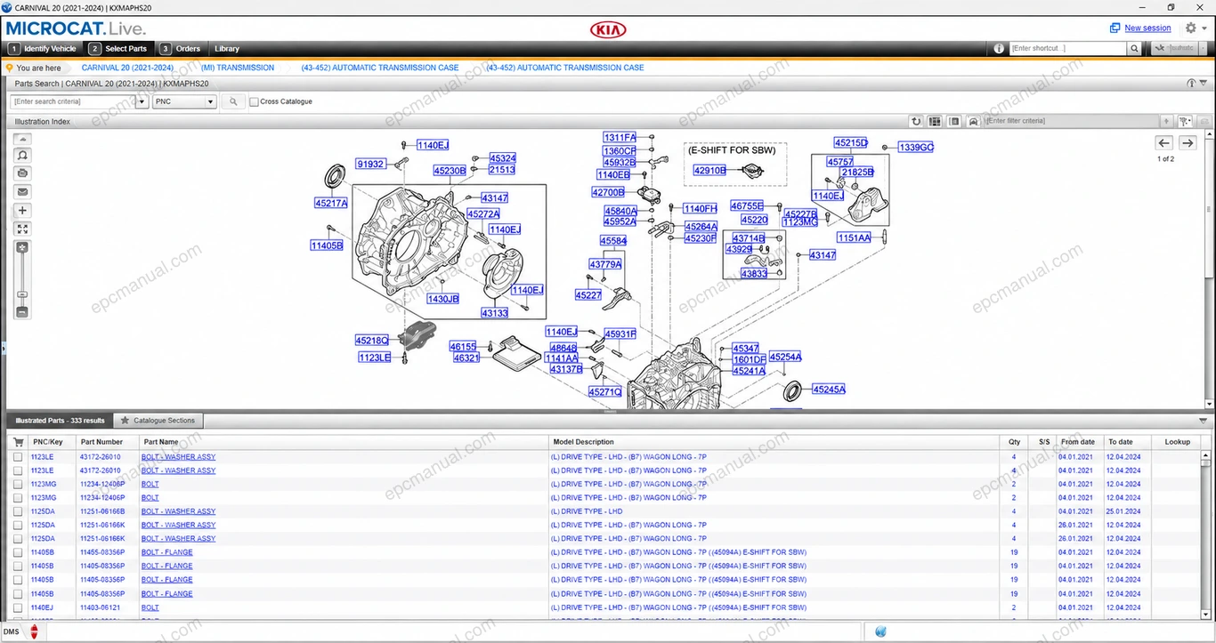 KIA SPARE MAP EPC 30 screenshot 8