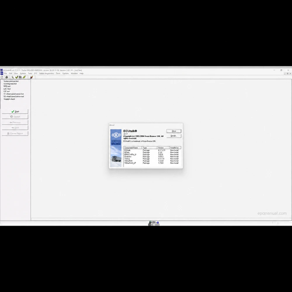 KNORR-BREMSE DIAGNOSTICS SYSTEMS 2.6.7.3 screenshot 9