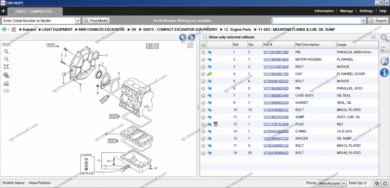 Kobelco EPC 2015 Parts Catalog - Image 9