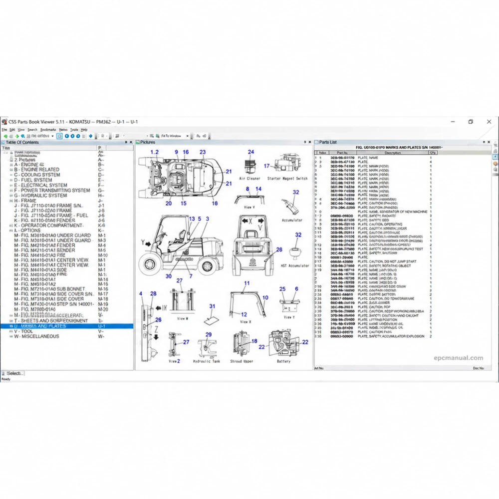 KOMATSU CSS EPC FORKLIFT USA 5.11 screenshot 6