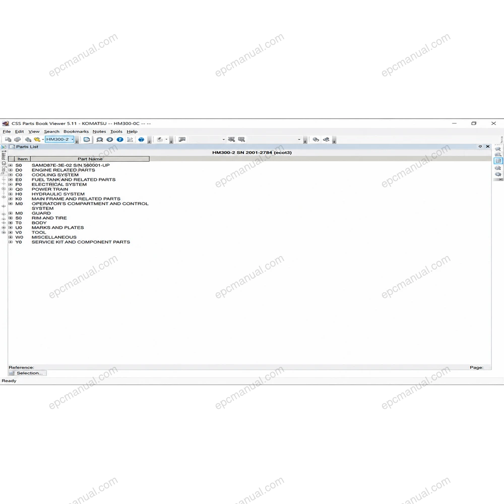 KOMATSU CSS-NET EPC USA screenshot 2