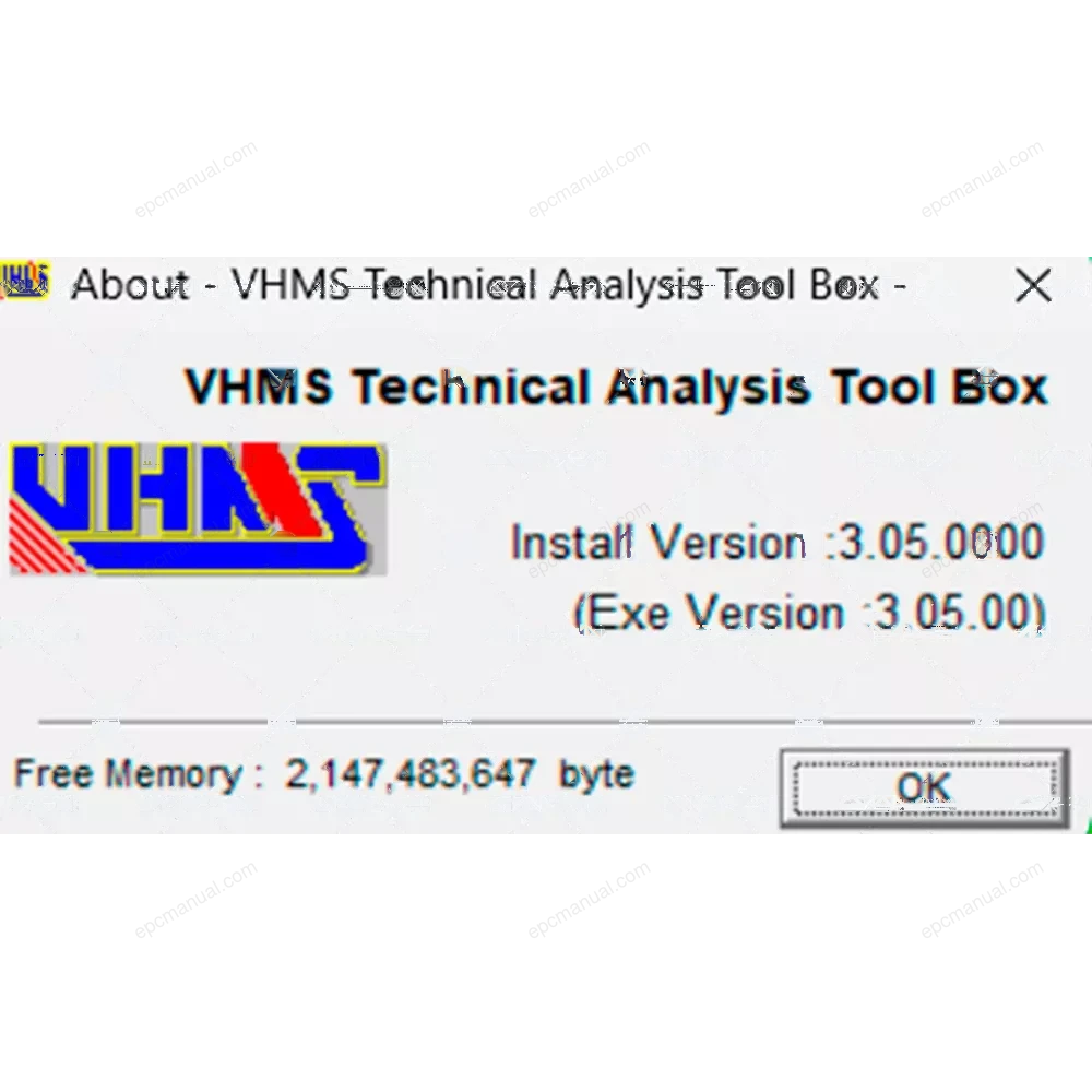 KOMATSU VHMS TECHNICAL ANALYSIS TOOL BOX 3.05.00 screenshot 2