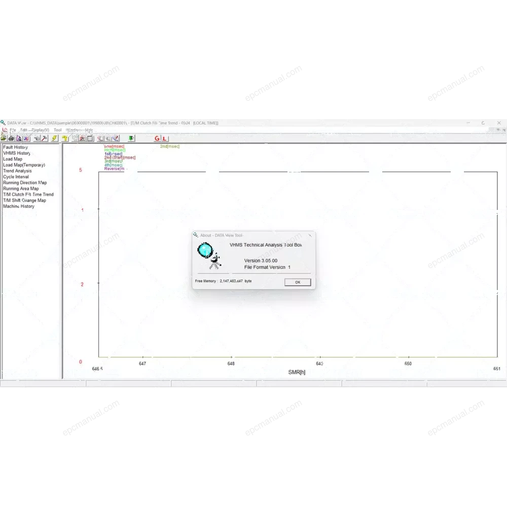 KOMATSU VHMS TECHNICAL ANALYSIS TOOL BOX 3.05.00 screenshot 3