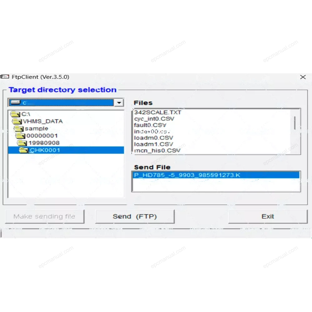 KOMATSU VHMS TECHNICAL ANALYSIS TOOL BOX 3.05.00 screenshot 4