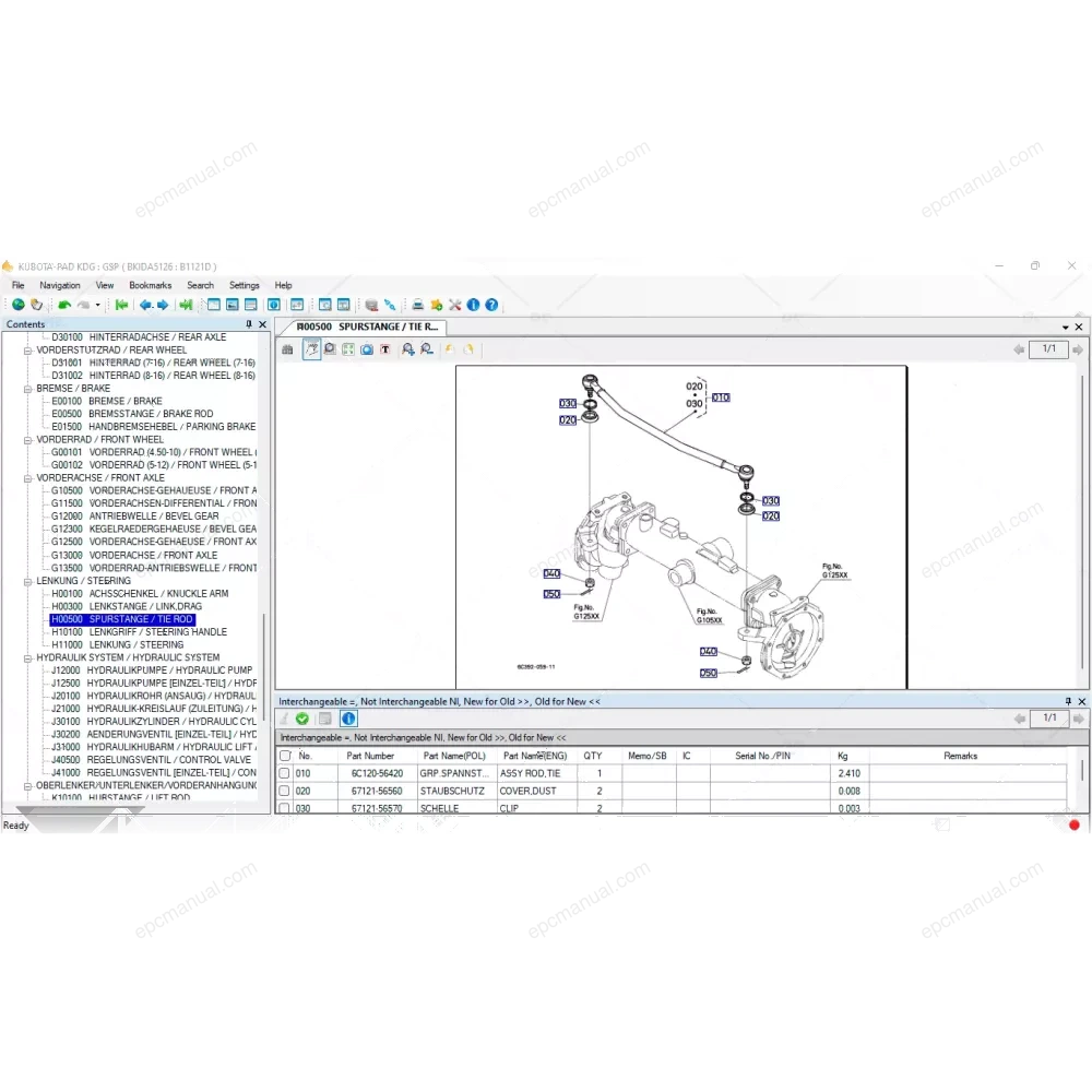 KUBOTA EPC KDG GERMAN 2021.10 screenshot 17