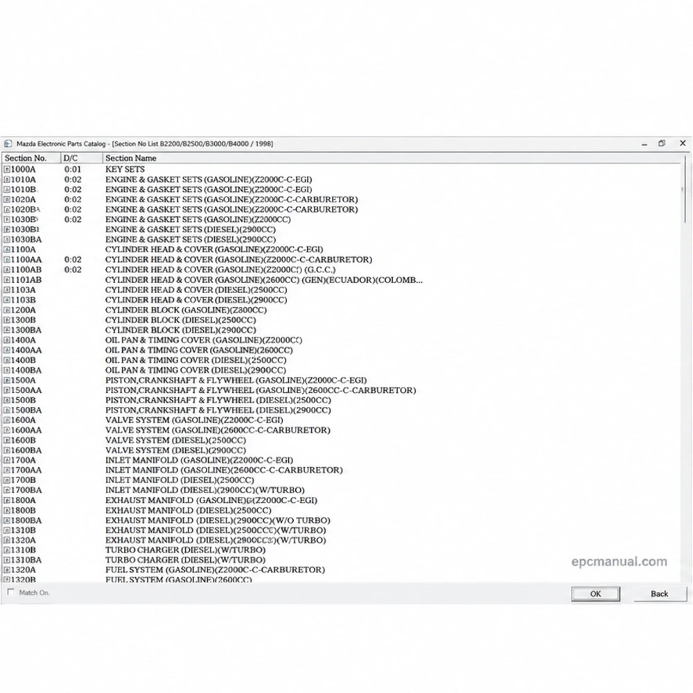 MAZDA GENERAL ELECTRONIC PARTS CATALOGUE 2024.05 screenshot 5