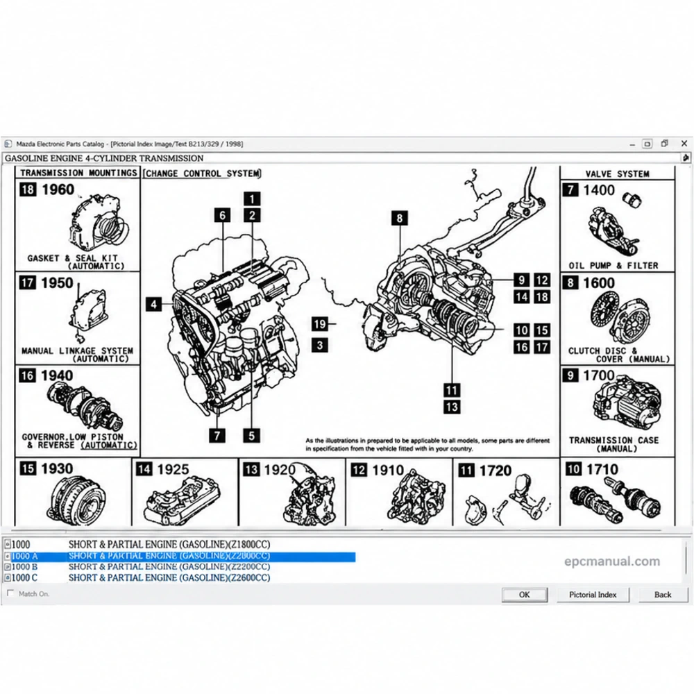 MAZDA GENERAL ELECTRONIC PARTS CATALOGUE 2024.05 screenshot 6