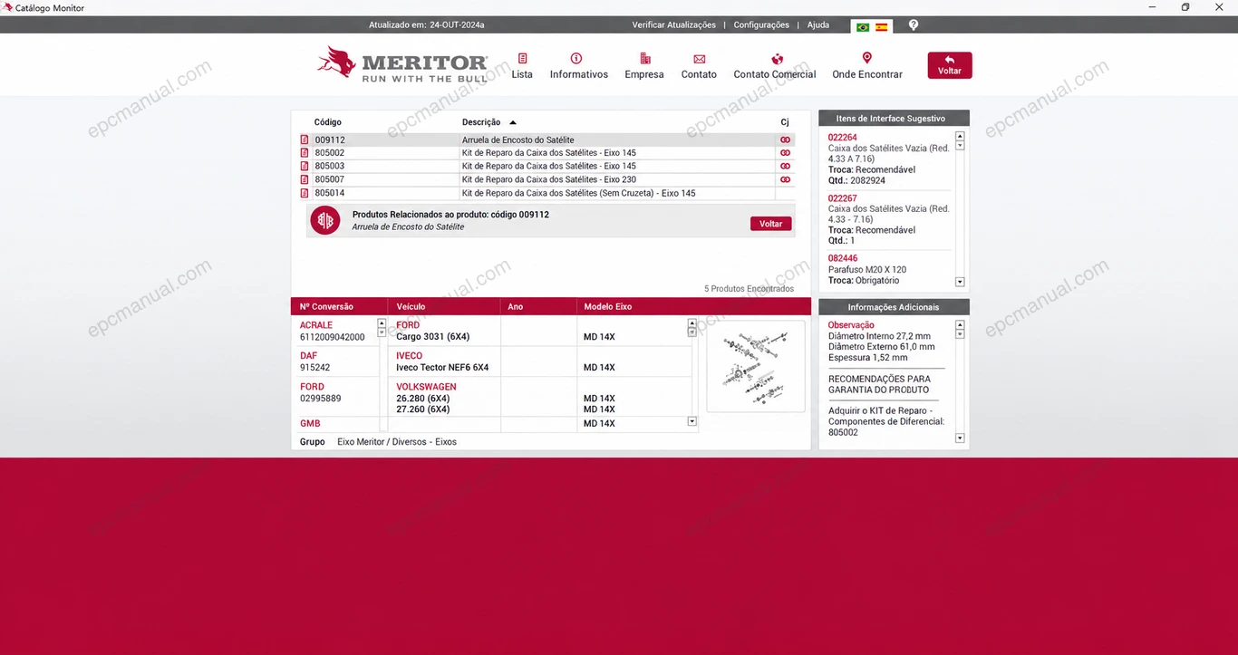 MERITOR PARTS CATALOG screenshot 5