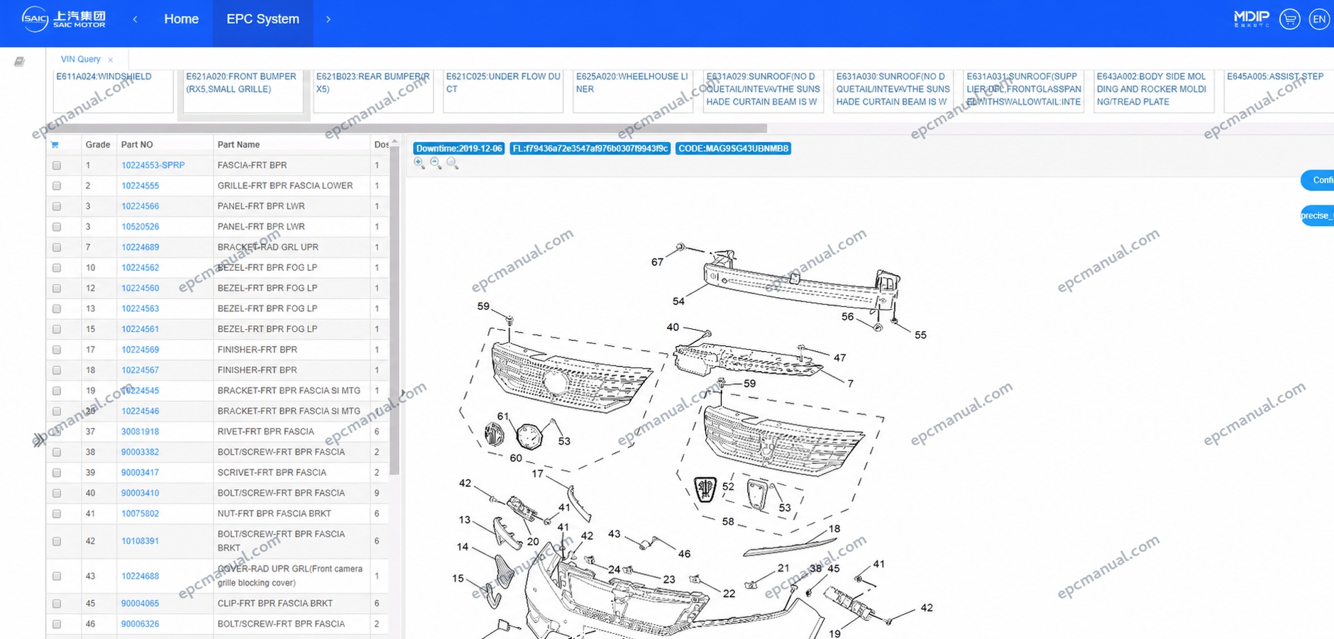 SAIC MOTOR EPC Online Parts Catalog