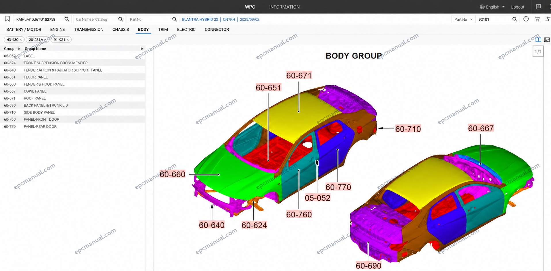MOBIS WPC EPC Hyundai & KIA Online Parts Catalog