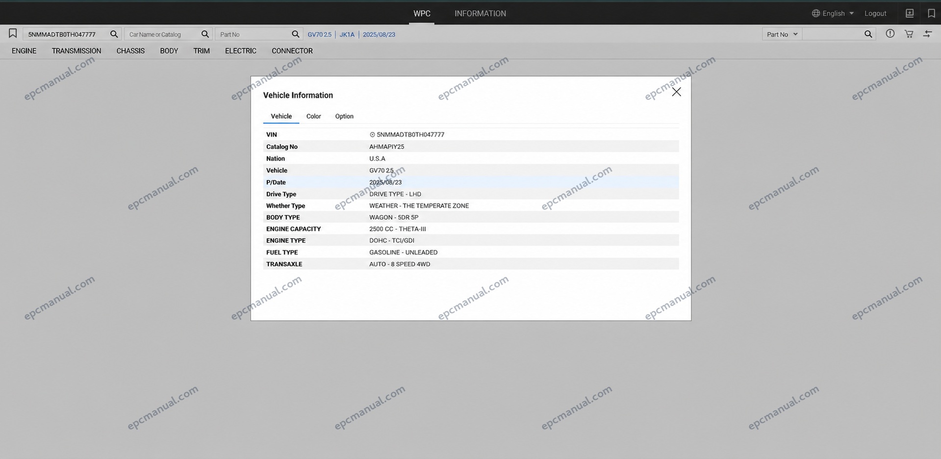 MOBIS WPC EPC Hyundai & KIA Online Parts Catalog