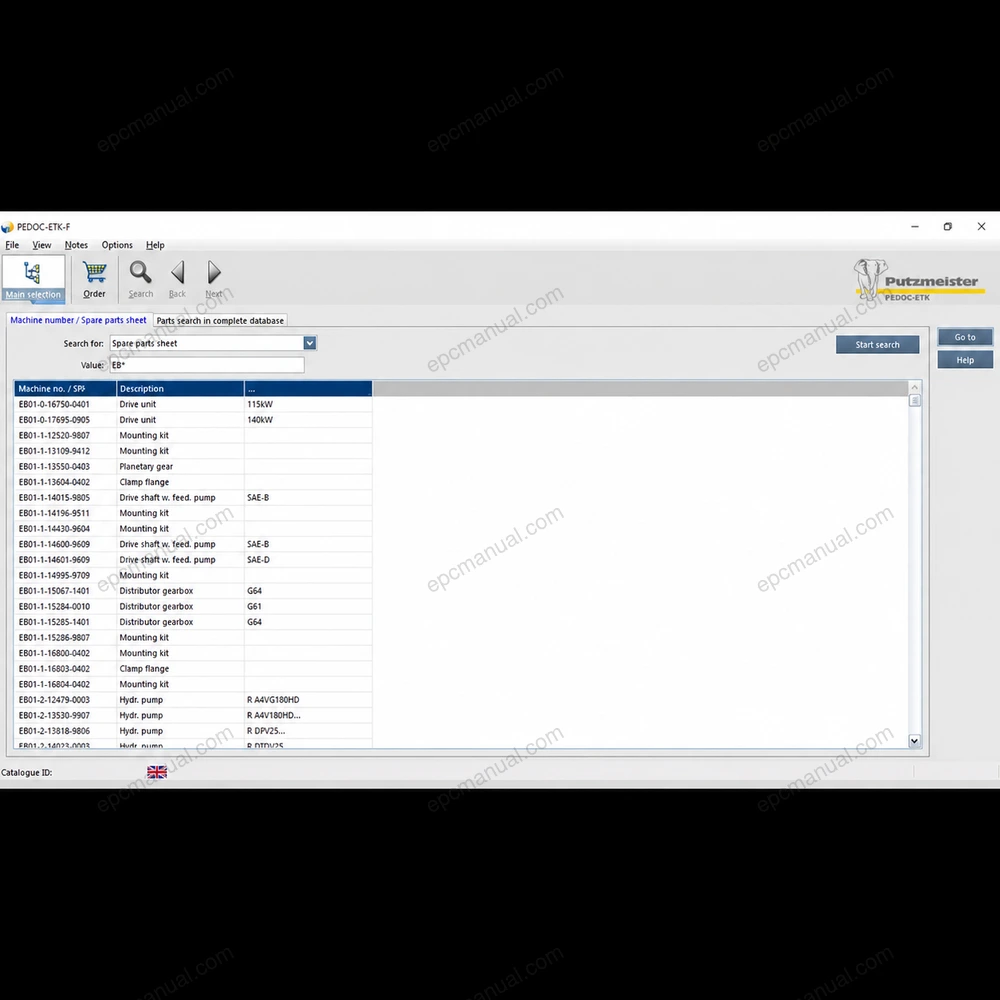 PUTZMEISTER PEDOC ETK-F PARTS PUBLISHER 5.8 screenshot 4