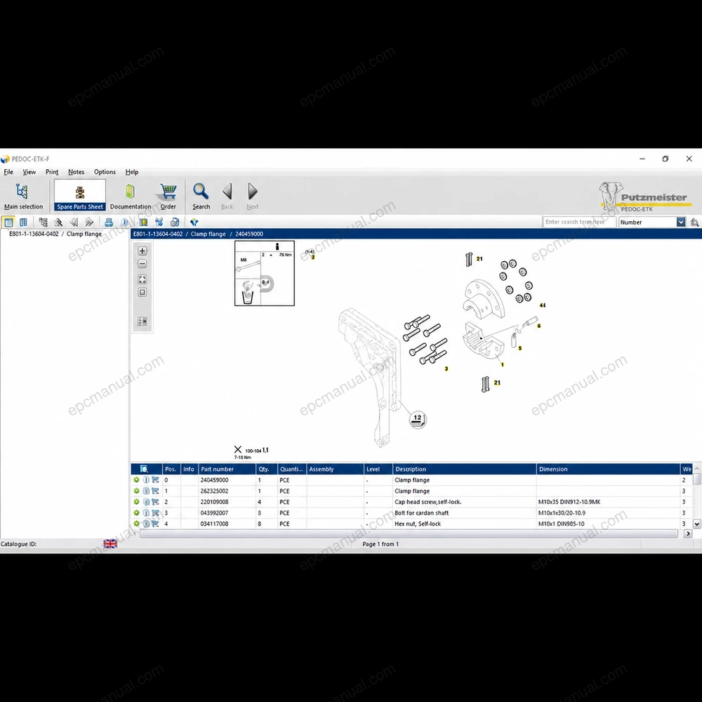 PUTZMEISTER PEDOC ETK-F PARTS PUBLISHER 5.8 screenshot 5