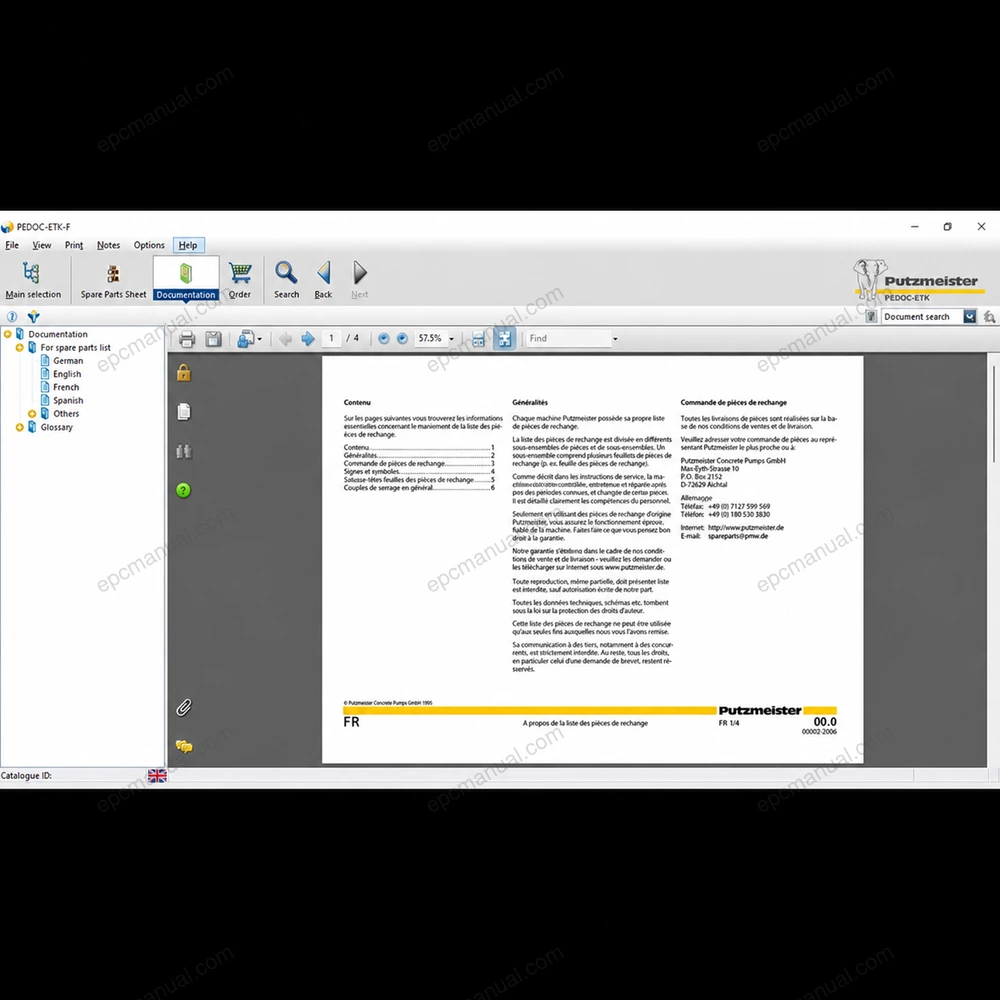 PUTZMEISTER PEDOC ETK-F PARTS PUBLISHER 5.8 screenshot 6