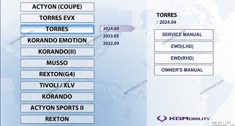 SsangYong KGM SIW Online Service Information screenshot 18