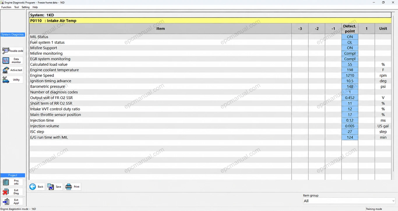 TOYOTA ENGINE DIAGNOSTIC PROGRAM 3.00.016 screenshot 5