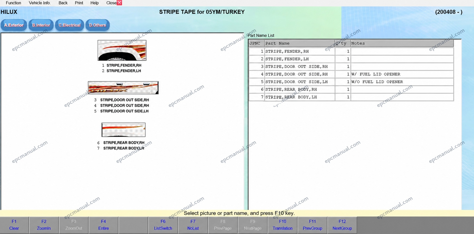 Toyota EPC Online Electronic Parts Catalog screenshot 9