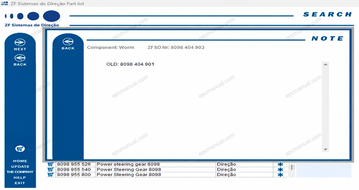 ZF SD AUTOMOTIVE EPC screenshot 3