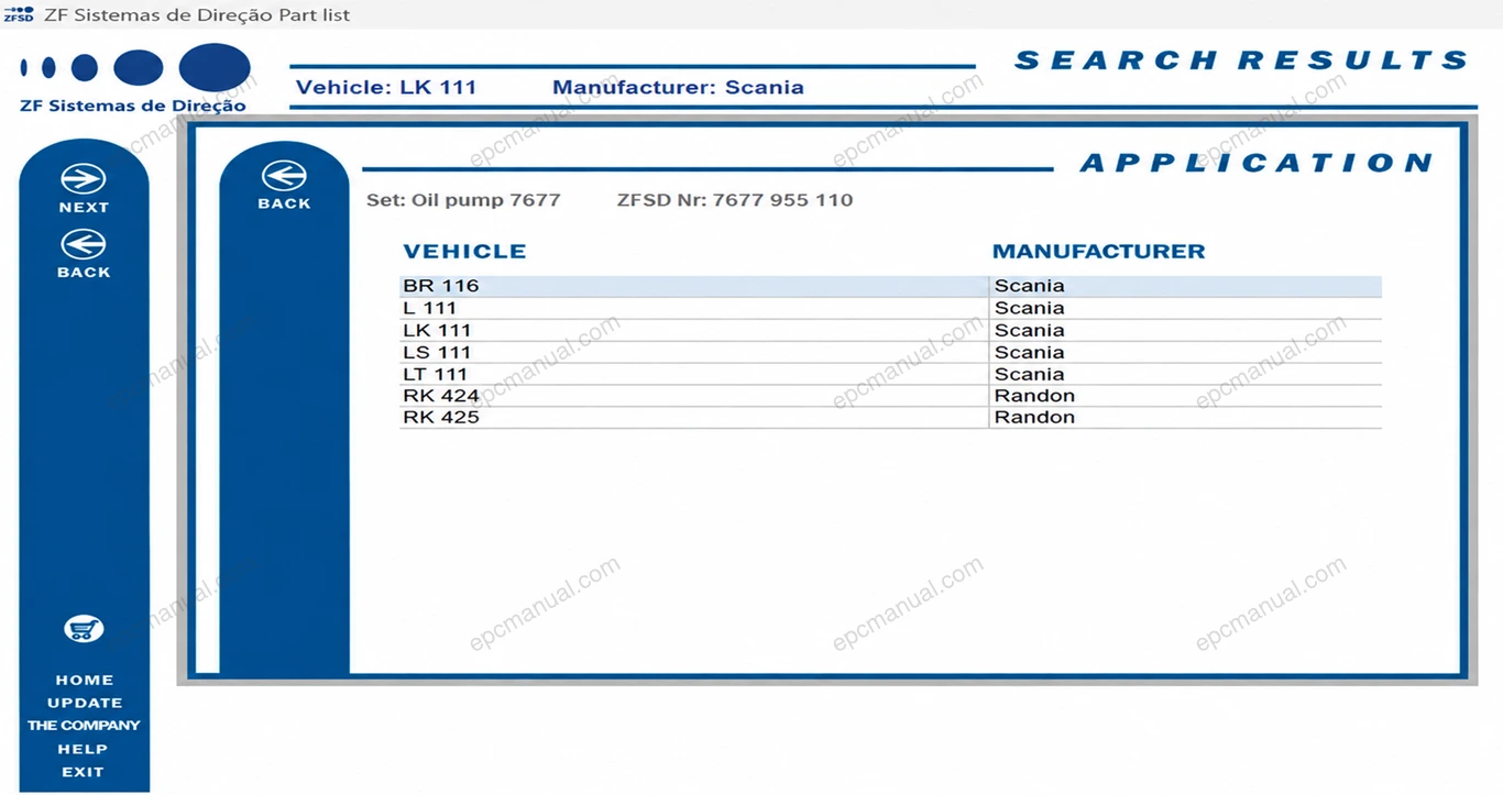 ZF SD AUTOMOTIVE EPC screenshot 8
